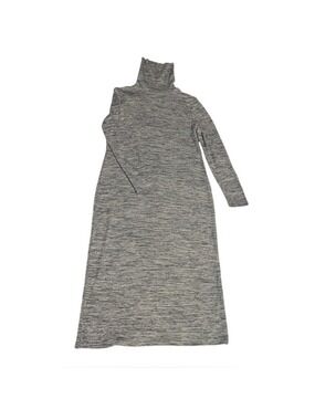 Kensie Turtleneck Midi Sweater Dress Knit Grey size Medium